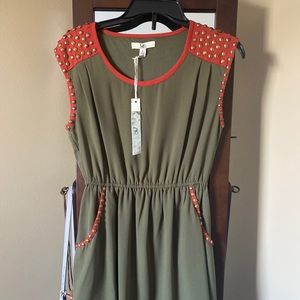 Army Green beaded dress